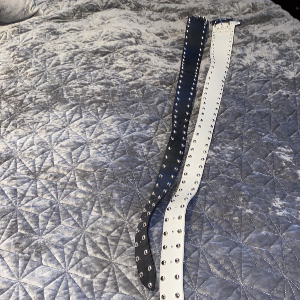 Rue 21 Black White Black Bundle Stud Waist Belts - Picture 5 of 10